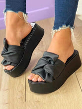 Round Toe Bow Platform Sandals